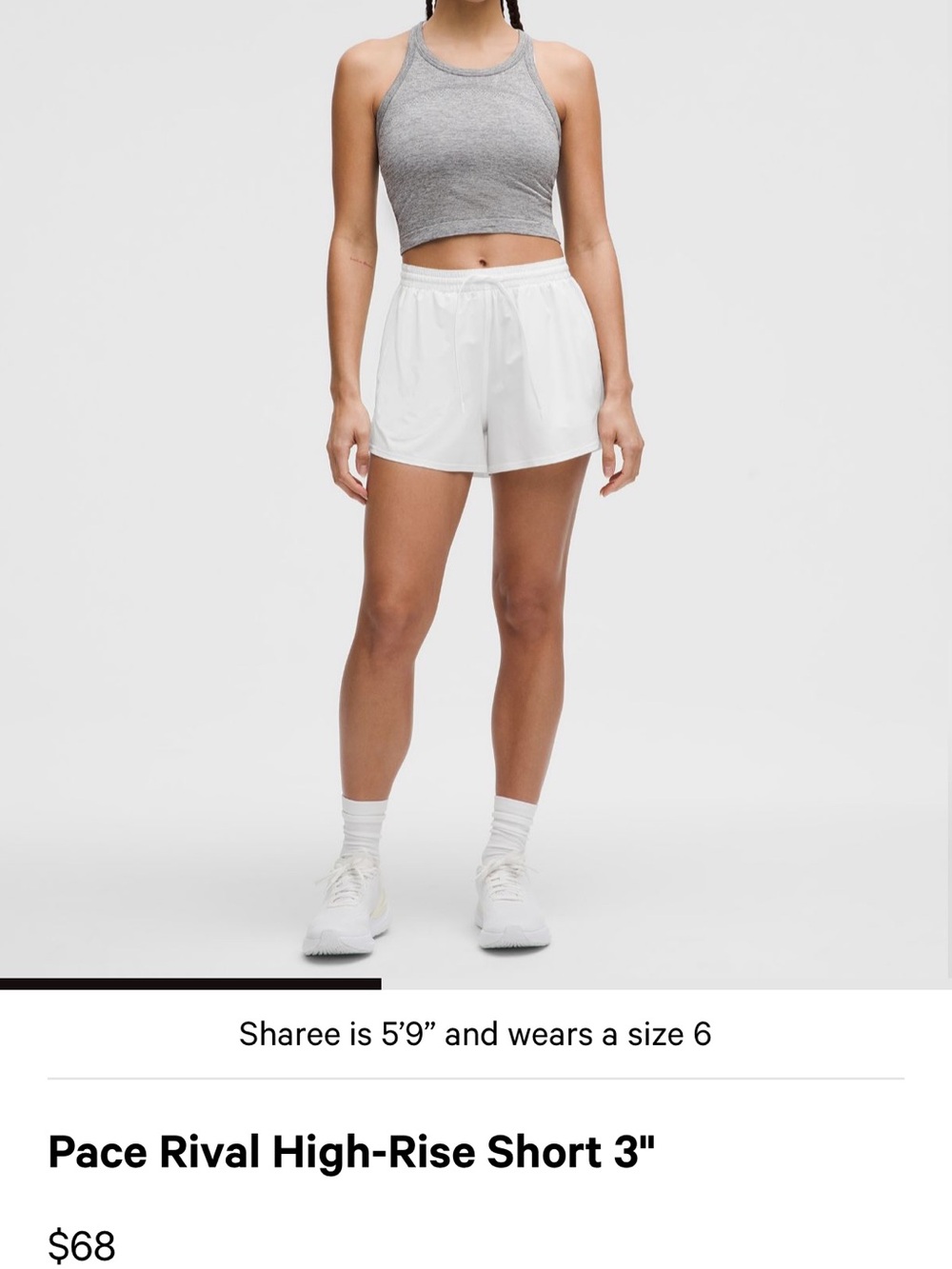 lululemon athletica White High-Rise Pace Shorts